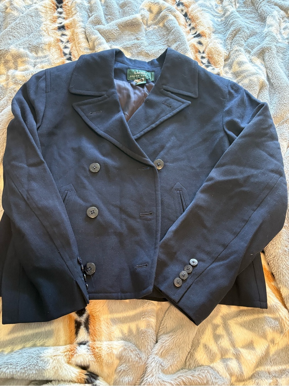 Ralph Lauren Navy Double-Breasted Peacoat